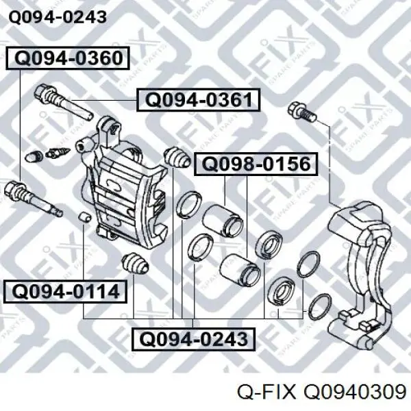 Купить Q0940309 Q-fix Ремкомплект переднего суппорта