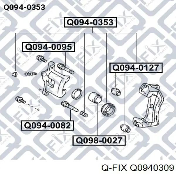 Q0940309 Q-fix Ремкомплект суппорта тормозного, переднего