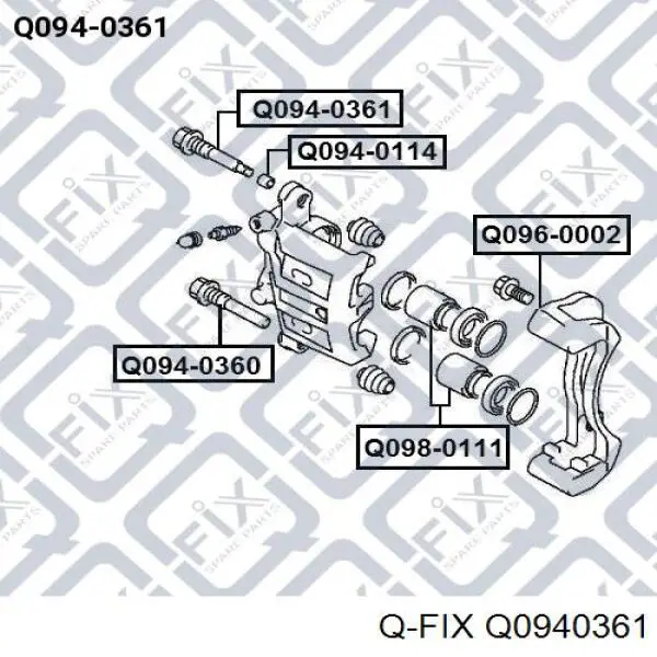 Направляющая суппорта переднего верхняя Q0940361 Q-fix