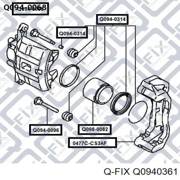 Направляющая суппорта переднего верхняя Q-fix Q0940361 цена, от 6.16 USD