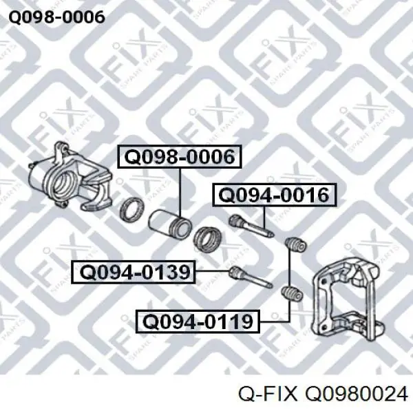 Купить Q0980024 Q-fix Поршень суппорта тормозного переднего