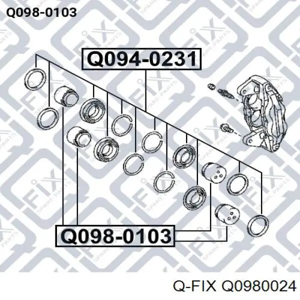 Q0980024 Q-fix Поршень тормозного суппорта переднего