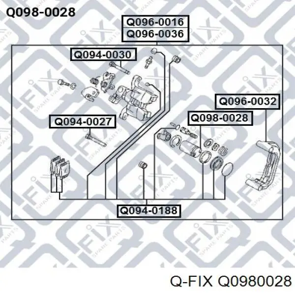 Q0980028 Q-fix поршень суппорта тормозного заднего