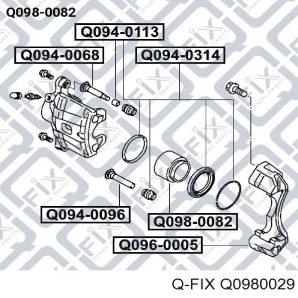 Поршень суппорта тормозного заднего Q0980029 Q-fix