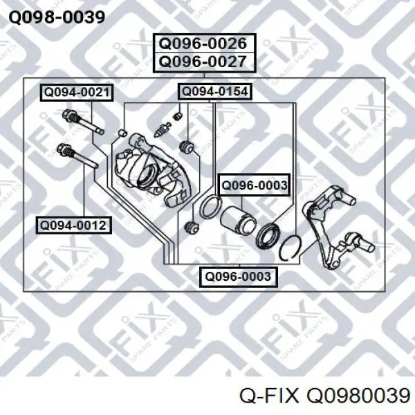 Поршень суппорта тормозного заднего Q0980039 Q-fix