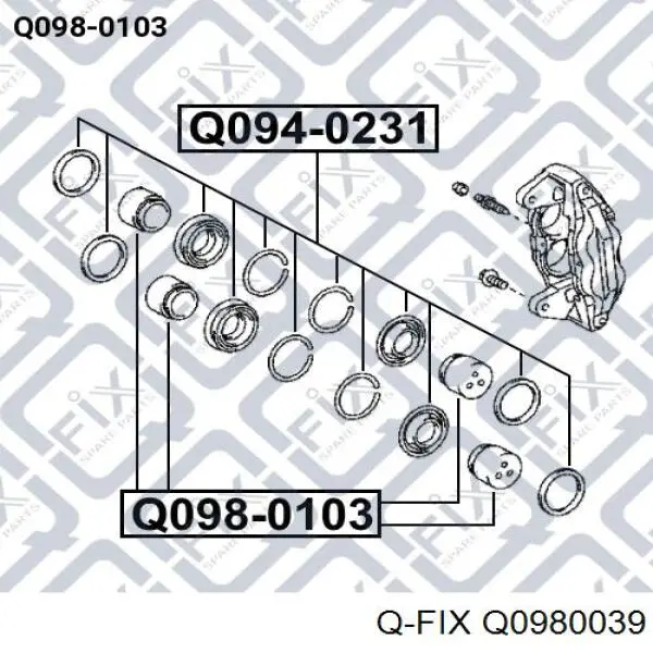 Q0980039 Q-fix Поршень тормозного суппорта заднего