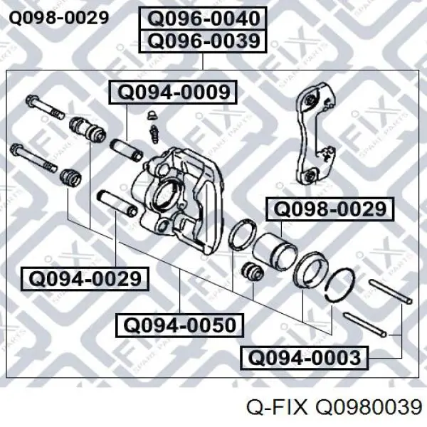 Поршень суппорта тормозного, заднего Q-fix Q0980039 цена, от 8.71 USD