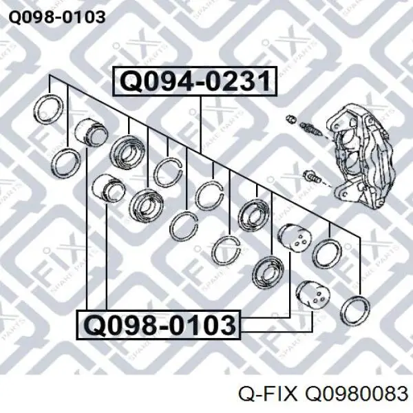 Поршень суппорта тормозного, переднего Q-fix Q0980083 цена, от 9.23 USD