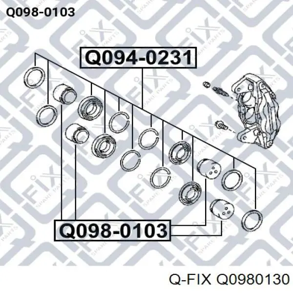 Поршень суппорта тормозного переднего Q0980130 Q-fix