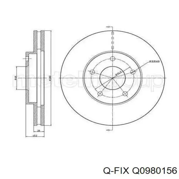 Купить Q0980156 Q-fix Поршень суппорта тормозного переднего