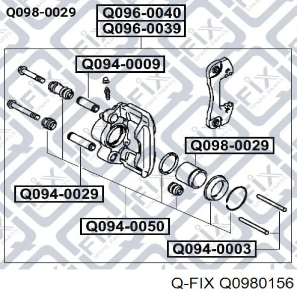 Поршень суппорта тормозного, переднего Q-fix Q0980156 цена, от 12.72 USD