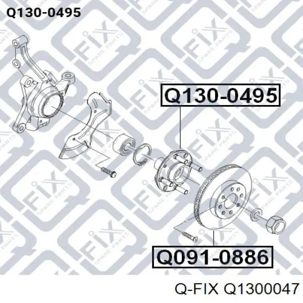 Q1300047 Q-fix Ступица колеса передняя