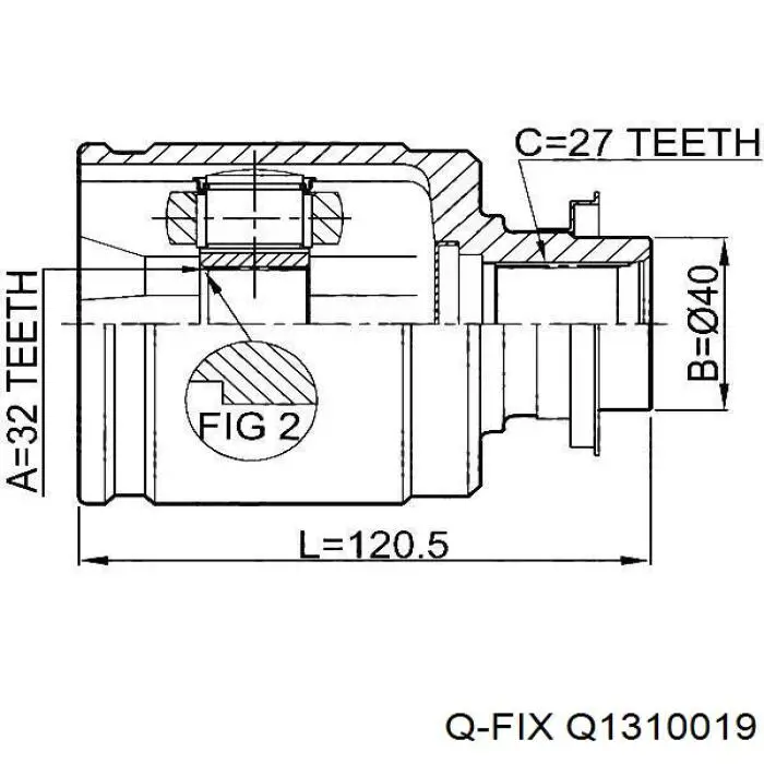 ШРУС внутренний правый Q1310019 Q-fix