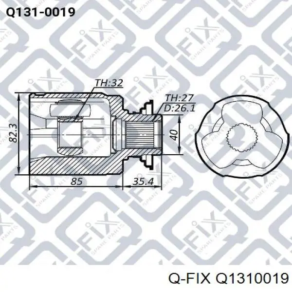 Q1310019 Q-fix junta homocinética interna dianteira esquerda