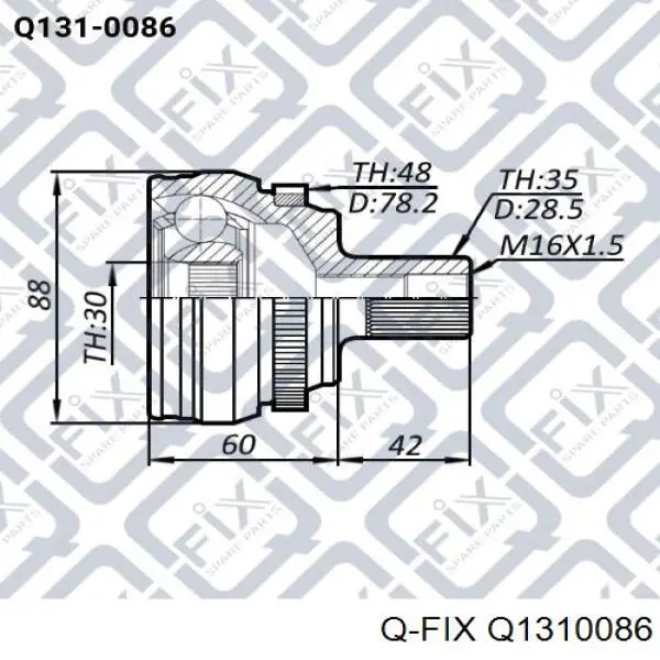 ШРУС наружный передний Q1310086 Q-fix