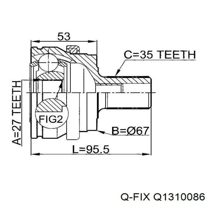 ШРУС наружный передний Q1310086 Q-fix