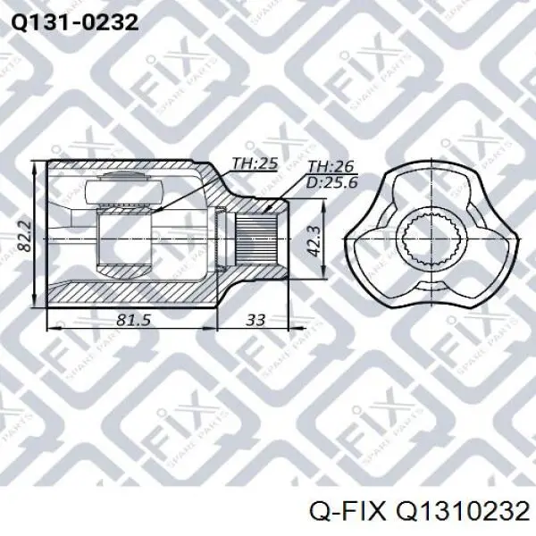 ШРУС внутренний передний правый Q1310232 Q-fix