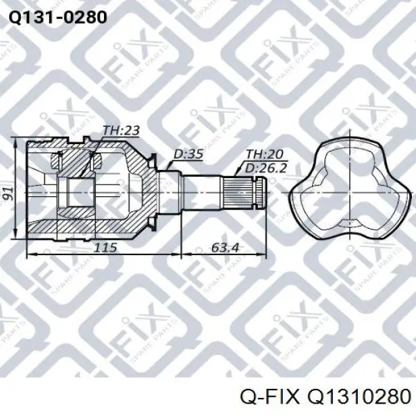 Q1310280 Q-fix junta homocinética interna dianteira esquerda