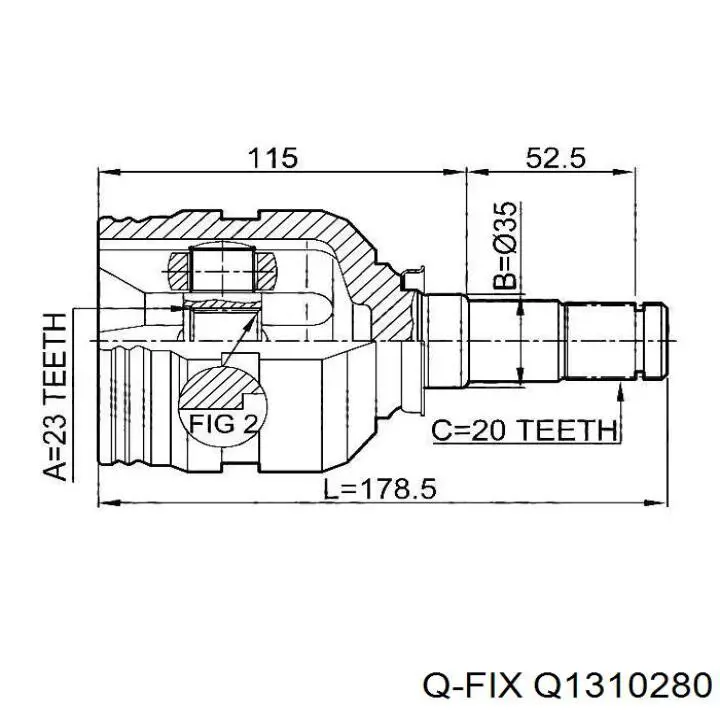 Junta homocinética interior delantera izquierda Q1310280 Q-fix