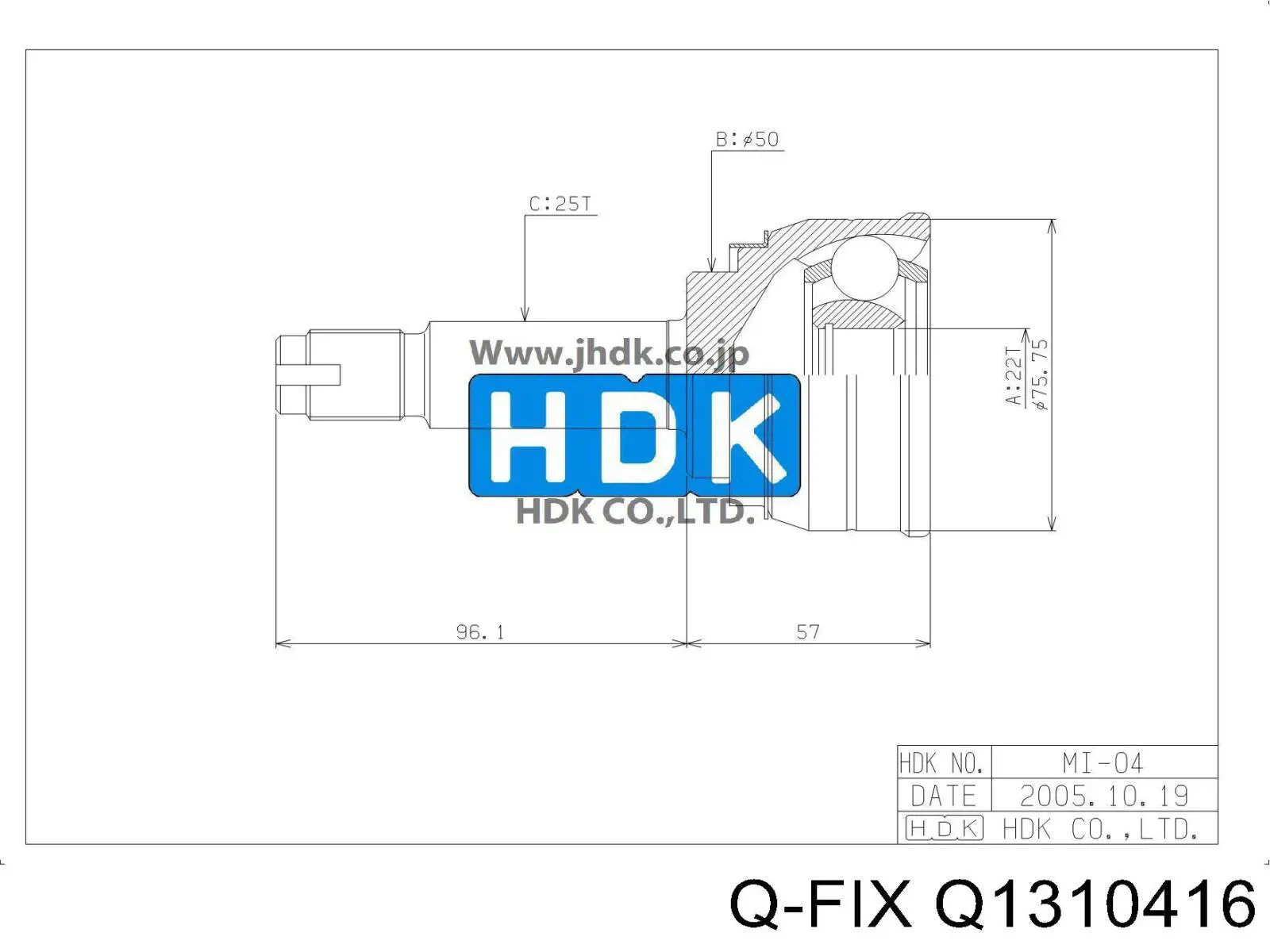 Шарнир угловых скоростей внутренний передний Q-fix Q1310416 цена, от 43.67 USD