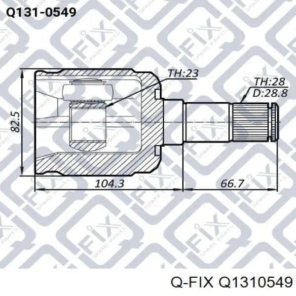 ШРУС внутренний передний левый Q1310549 Q-fix