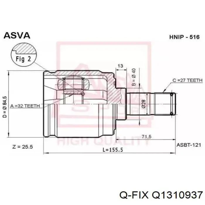 Купить Q1310937 Q-fix Шрус внутренний левый