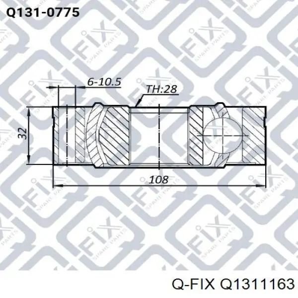 ШРУС внутренний передний Q1311163 Q-fix