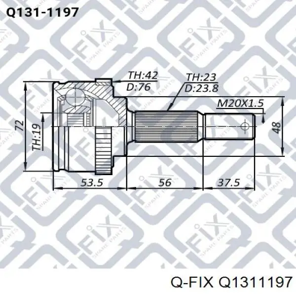 ШРУС наружный передний Q1311197 Q-fix