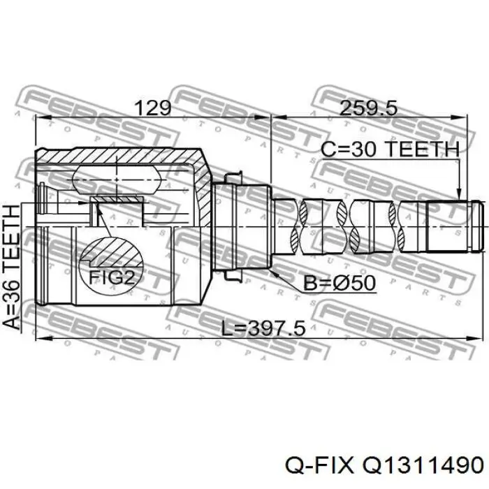 ШРУС наружный передний Q1311490 Q-fix