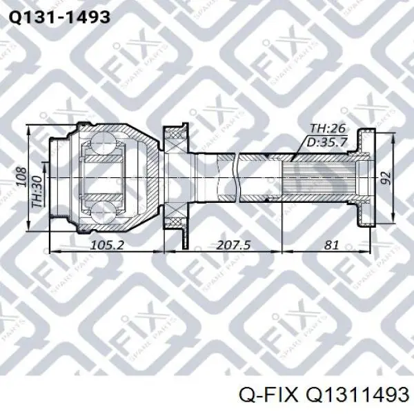 Q1311493 Q-fix junta homocinética interna dianteira direita