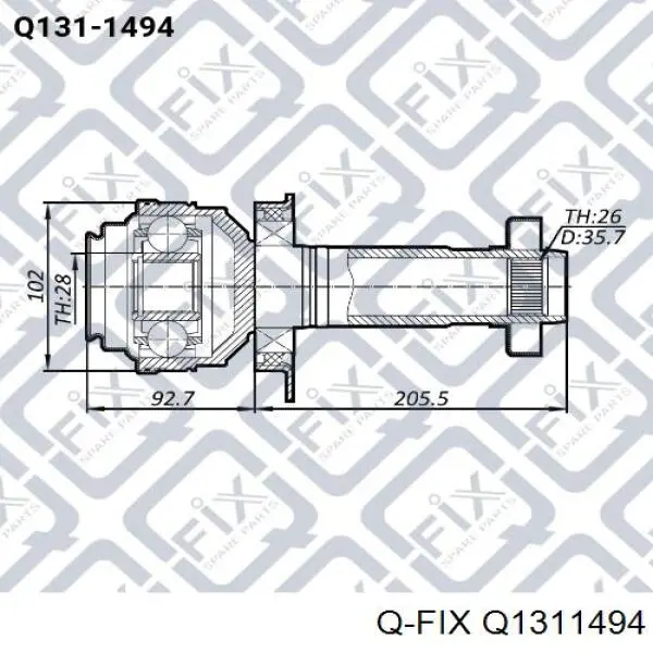 Q1311494 Q-fix junta homocinética interna dianteira direita