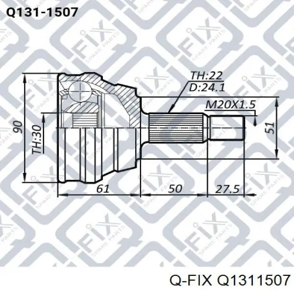 Q1311507 Q-fix junta homocinética externa dianteira