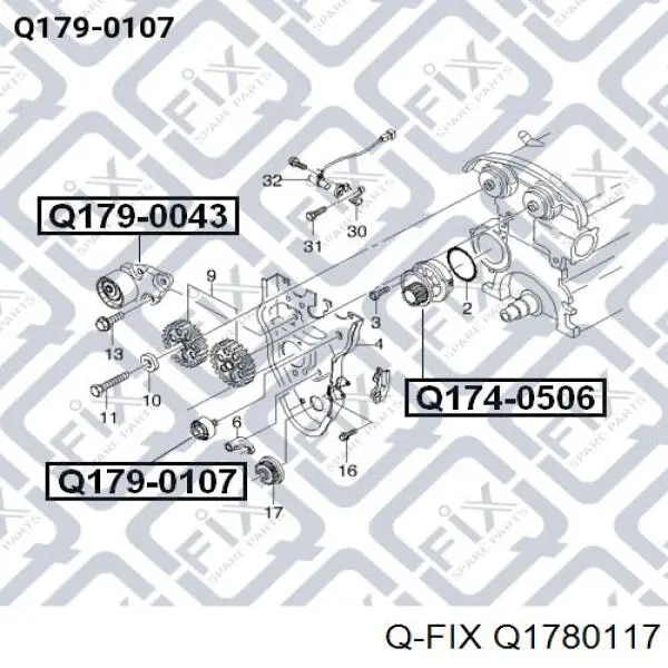 Q1780117 Q-fix Ролик натяжителя ремня агрегатов