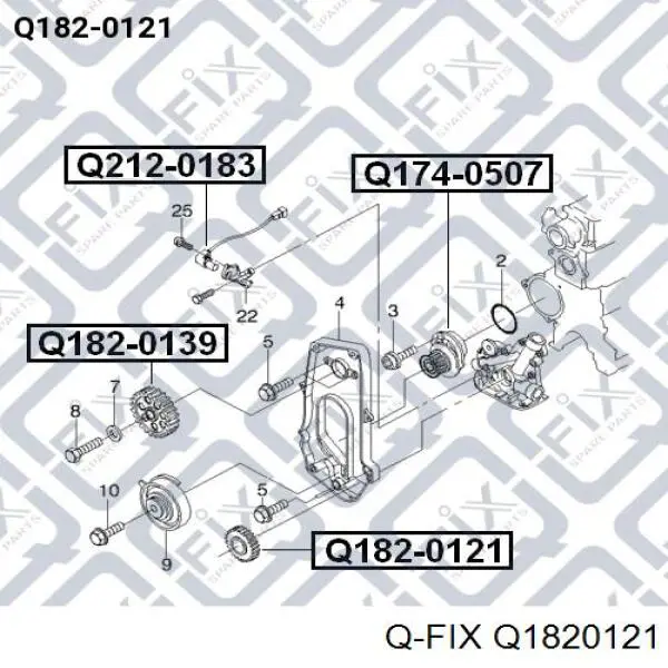 Звездочка привода коленвала Q1820121 Q-fix