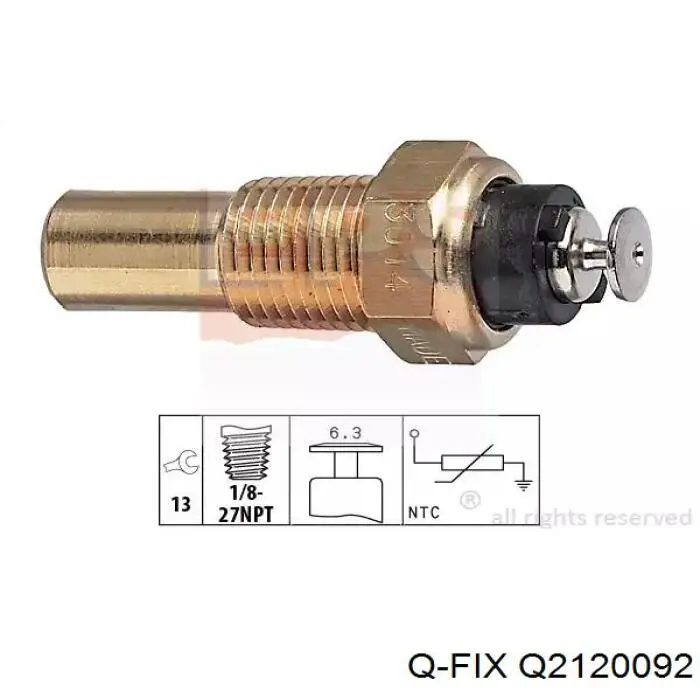 Compre Q2120092 Q-fix Sensor de temperatura do fluido de esfriamento