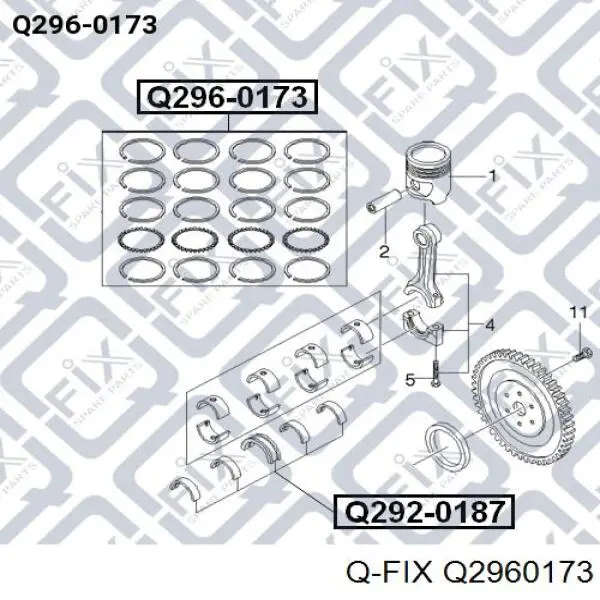 Кольца поршневые Q2960173 Q-fix