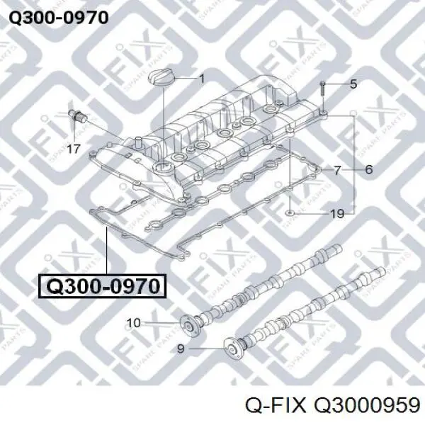 Купить Q3000959 Q-fix Прокладка клапанной крышки двигателя