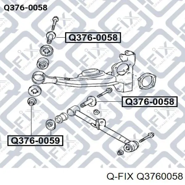 Q3760058 Q-fix parafuso de fixação de braço oscilante de inclinação traseiro, interno