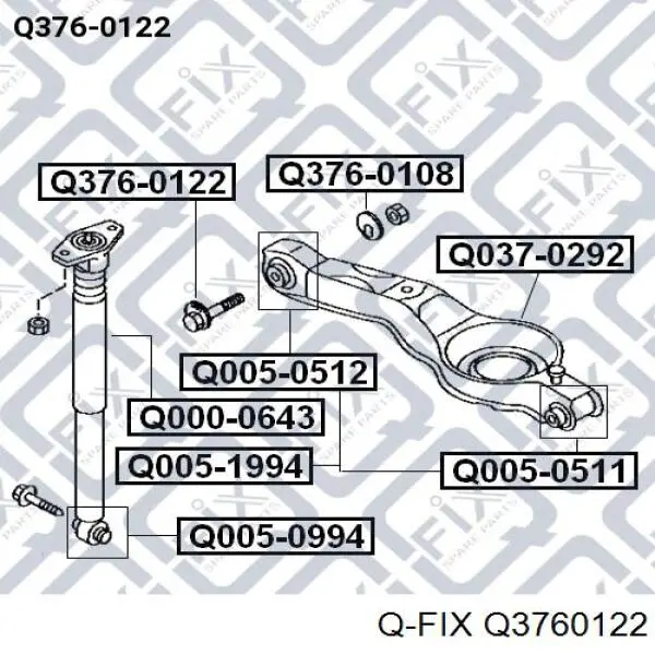 Болт крепления заднего нижнего рычага, внутренний Q3760122 Q-fix