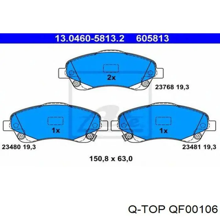 Передние тормозные колодки QF00106 Q-top