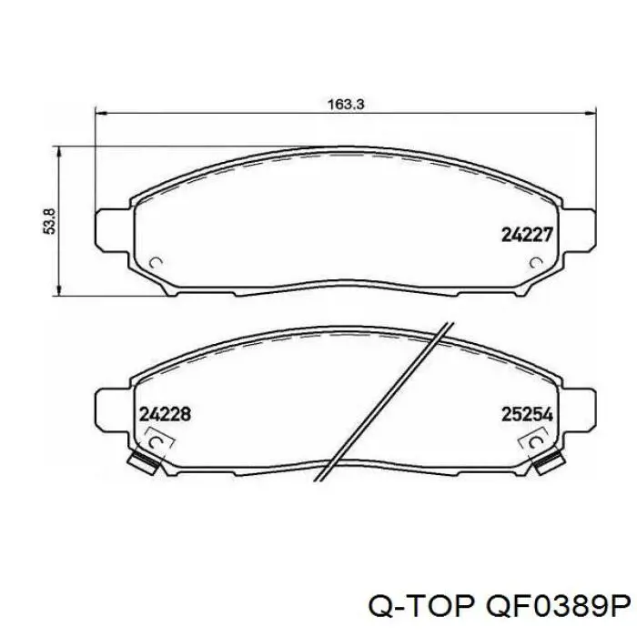 Передние тормозные колодки QF0389P Q-top