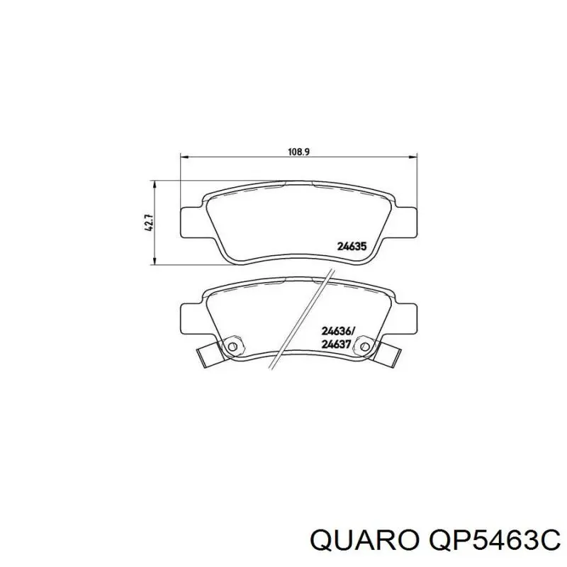Задние тормозные колодки QP5463C Quaro