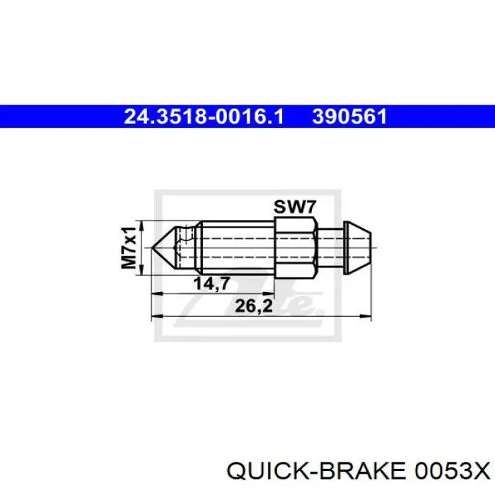 Штуцер прокачки суппорта тормозного переднего Quick Brake 0053X