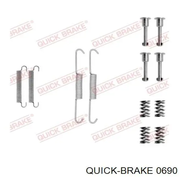 Монтажный комплект задних барабанных колодок 0690 Quick Brake