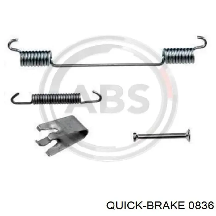 Монтажный комплект задних барабанных колодок 0836 Quick Brake