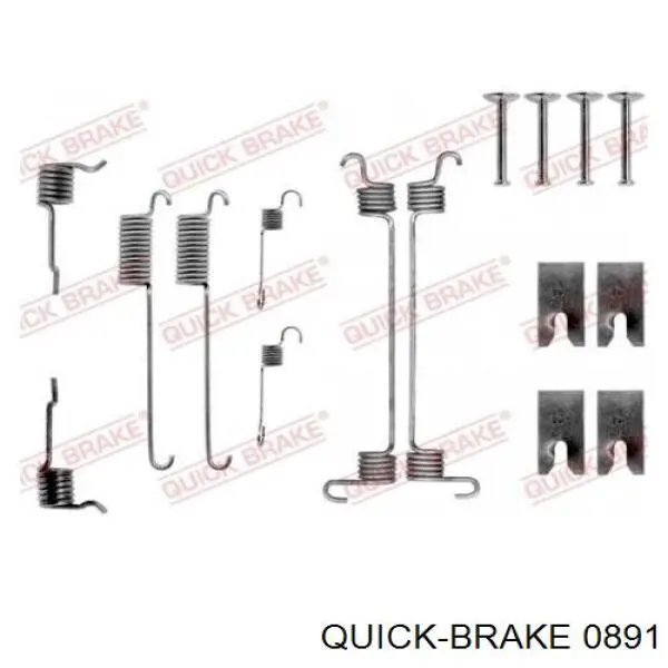 Монтажный комплект задних барабанных колодок 0891 Quick Brake