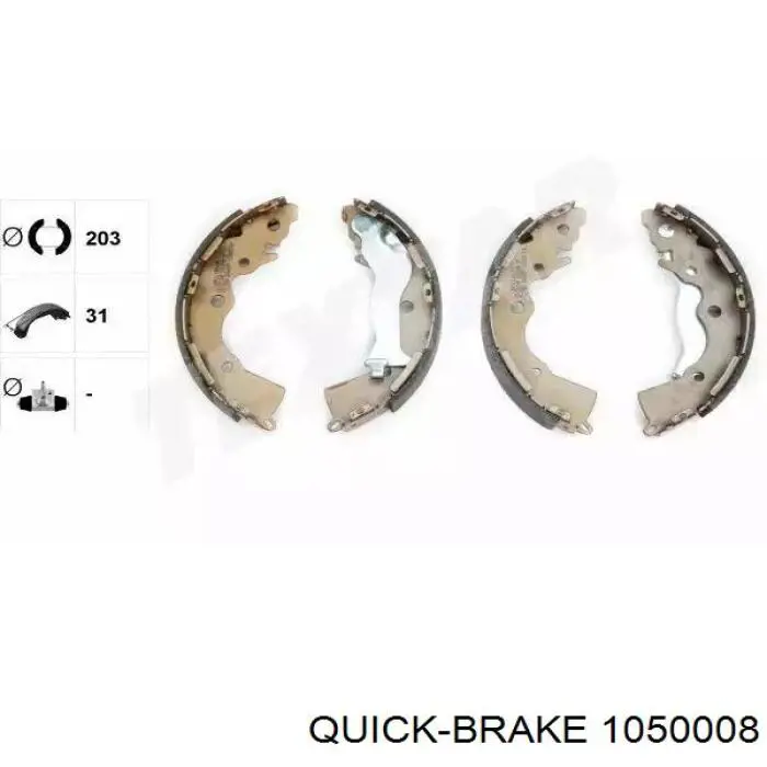Купить 1050008 Quick Brake Монтажный комплект задних барабанных колодок