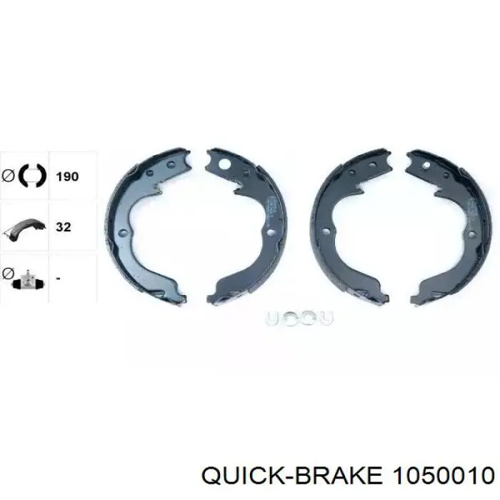 Купить 1050010 Quick Brake Монтажный комплект задних барабанных колодок