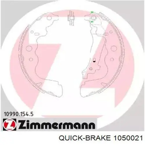 Монтажный комплект задних барабанных колодок 1050021 Quick Brake