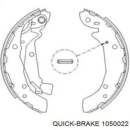 Монтажный комплект задних барабанных колодок 1050022 Quick Brake